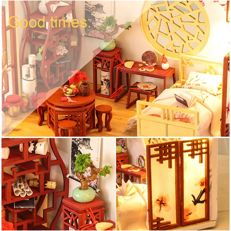 Cutebee кукольный дом мебель миниатюрный кукольный домик DIY миниатюрный дом комната коробка театр игрушки для детей наклейки DIY J010