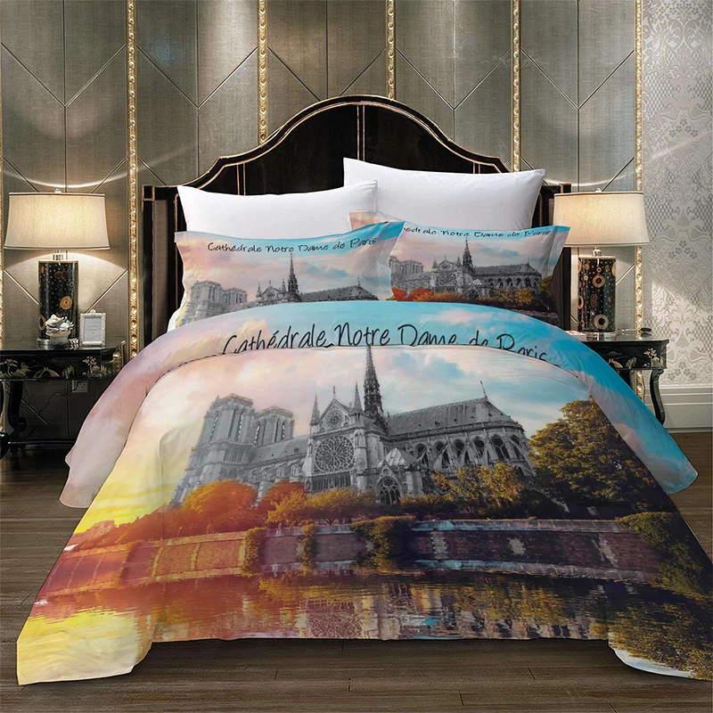3D французский Комплект постельного белья ночной звезды Парижа