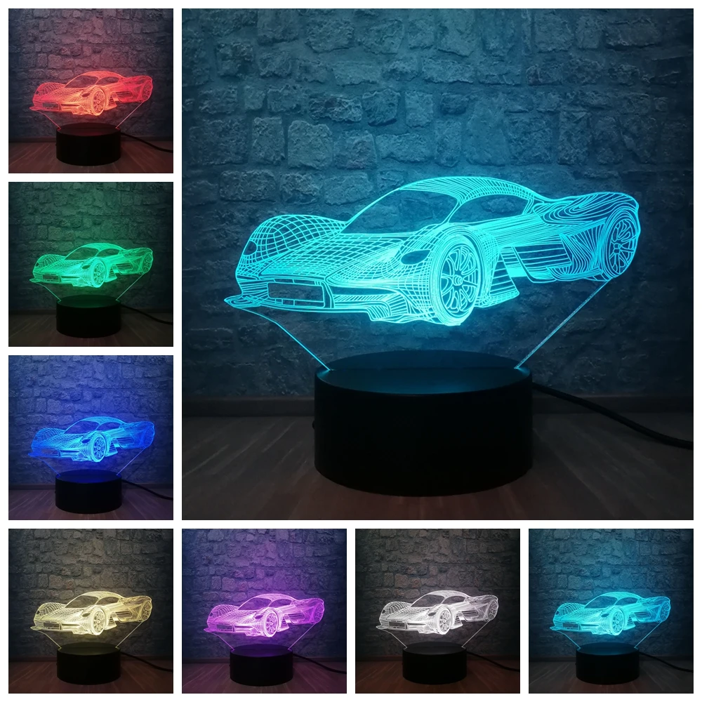Новинка крутая современная Автомобильная 3D светодиодный USB RGB настольная лампа
