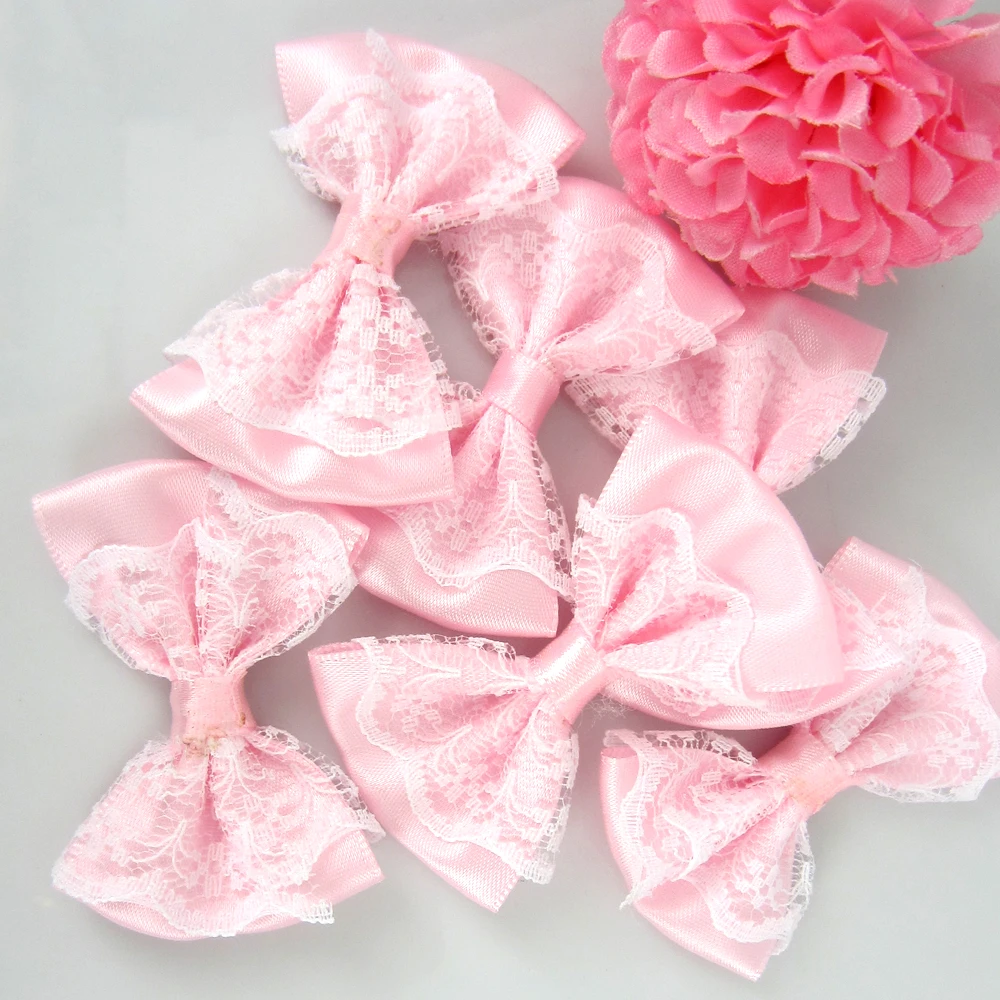Детский кружевной бант из атласной ленты 24 шт. для ребенка повязка на голову