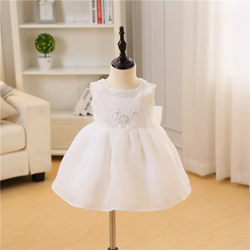 Новинка 2017 года платье для новорожденных девочек с шляпой и бантом бальное из