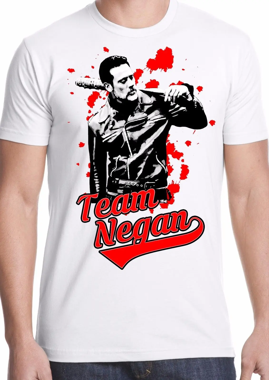 Negan t-shirt Lucile twd the walking dead zombie rick walker shut blood splats Cool Casual pride t shirt men Unisex New | Мужская одежда