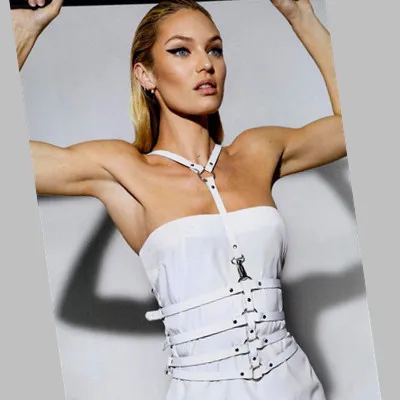 Кожаный ремешок для тела в американском стиле съемный воротник регулируемые