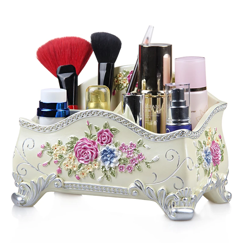 

Living room table cosmetic storage box resin finishing dresser skincare cosmetic mirror cassette storage