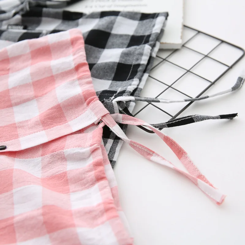 2018 Новые девушки рубашки в клетку Высокая хлопковая детская Кнопки Одежда Осень