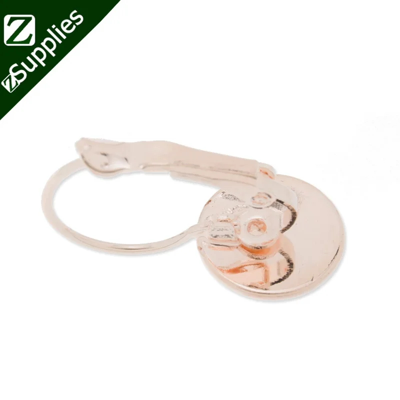 

50PCS French Lever Back Earrings Blank Metal Earring Base fit 10MM Round Cabochons,buttons