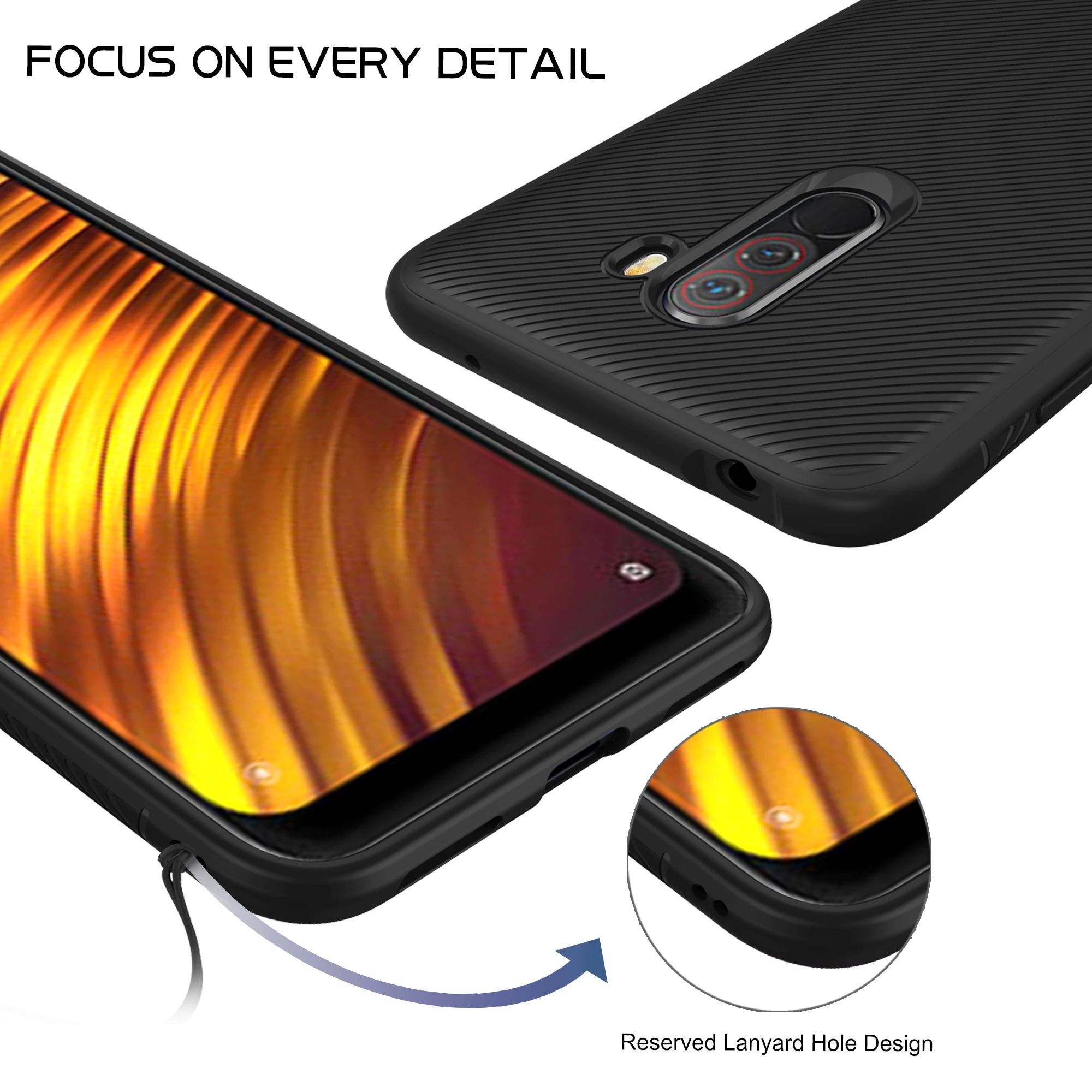 Dulcii чехол для Xiaomi Pocophone F1 Twill Текстура ТПУ крышка fundas coque |
