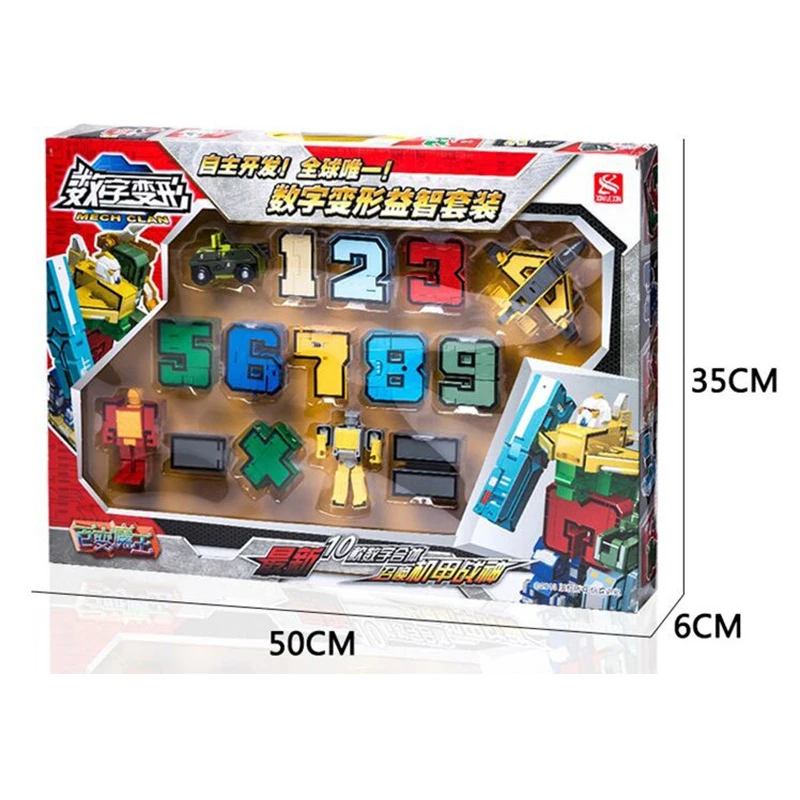 Забавные сборные Обучающие товары дошкольное преобразование цифры роботы