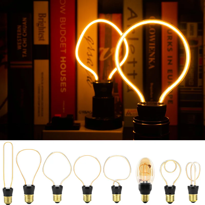 Soft LED Filament Lamp 4.5W AC220V Warm Yellow Vintage Classic Edison Bulb Industrial Creative Plafond Loft Coffee Bar Decoratio | Лампы и