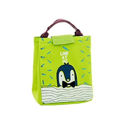 Green Penguin BONAMIE мультфильм термо сумка для ланча милые животные Сумка-термос сумки для ланча дети портативный пляж еда мешок для пикника девушка охладитель сумка - Цвет: Green Penguin