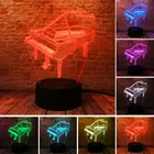 Фортепиано 3D Оптическая иллюзия ночник 7 цветов Изменение LED лампа прикроватная настольная детская спальня домашняя лампа Декор для вечеринки