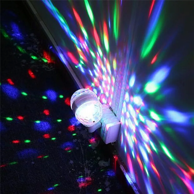 Светодиодный сценический светильник E27 3 Вт с цветным вращающимся RGB эффектом