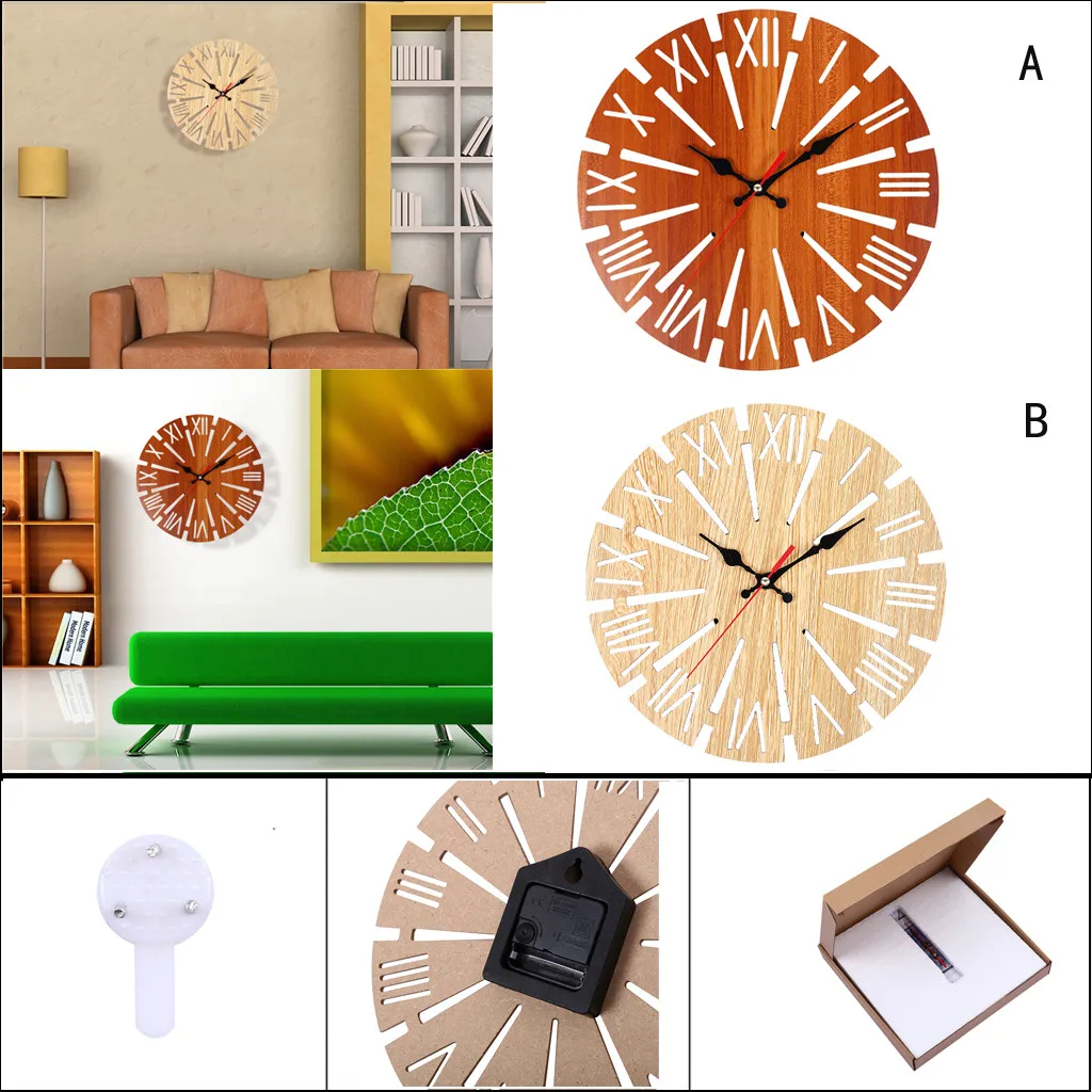 3D Ретро стиль декоративные круглые Настенные часы для дома офиса бара украшения