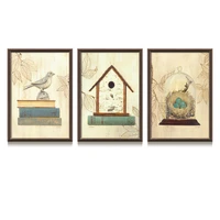 watercolor book bird birds nest prints nordic poster vintage wall art canvas painting wall pictures for living room home decor