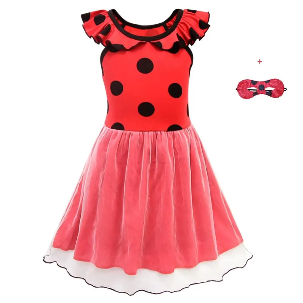 8723 Dress 2Pcs A Платья в горошек с принтом «Леди Жук»; костюмы для малышей; вечерние платья принцессы на Хэллоуин для девочек; детские летние платья; roupas infantis menina vestidos - Цвет: 8723 Dress 2Pcs A