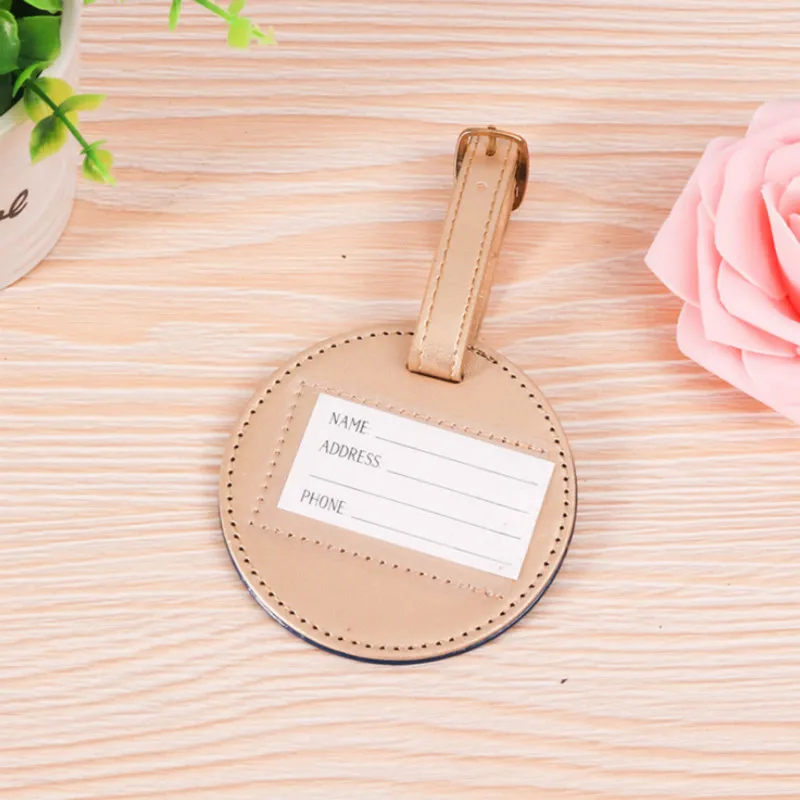Кожаная круглая бирка для багажа дорожные аксессуары из силикагеля этикетка с