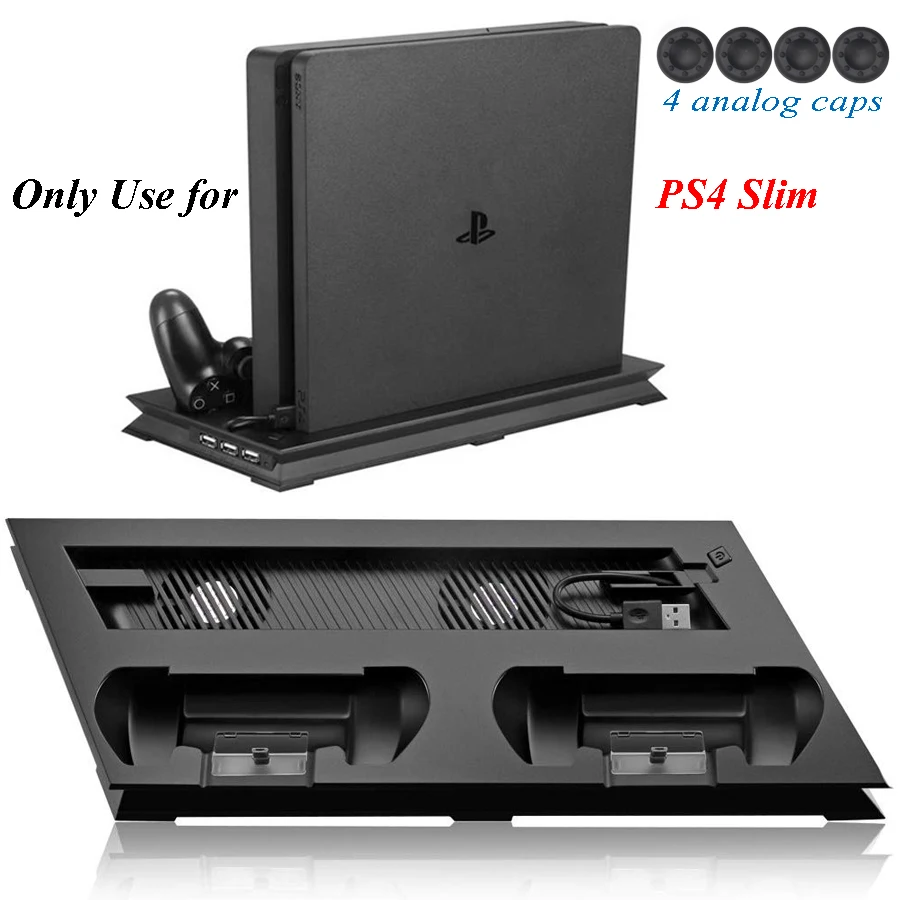 Подставка для игровой консоли PS4 Slim с 3 портами концентратора охлаждающий