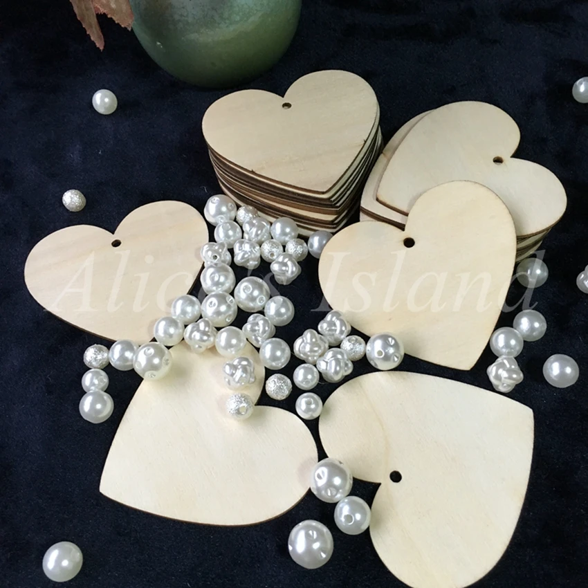 150 шт./лот 6 5 см деревянное сердце с отверстиями декоративные аксессуары для