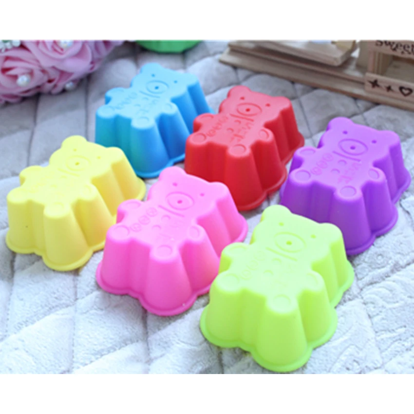 Новинка 6 шт. силиконовая чашка для торта с медведем инструмент формы выпечки
