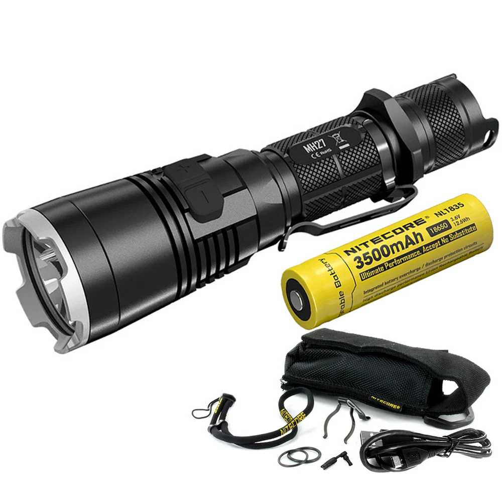 Перезаряжаемая USB вспышка NITECORE MH27 фонарик для телефона LED max 1000 люмен броский луч