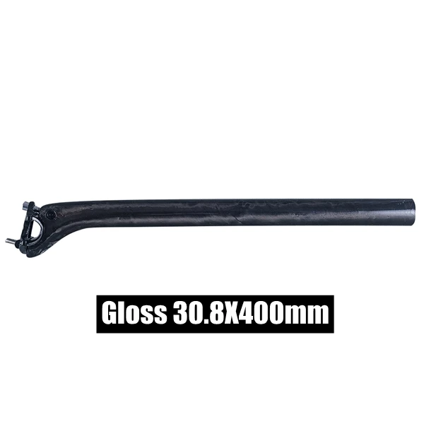 Glossy 30.8X400mm Без логотипа матовый/глянцевая однонаправленное Углеволокно велосипед стойка сиденья для горного велосипеда запчасти для шоссейного велосипеда 27,2/30,8/31,6*400 мм 350 мм назад 20 градусов - Цвет: Glossy 30.8X400mm