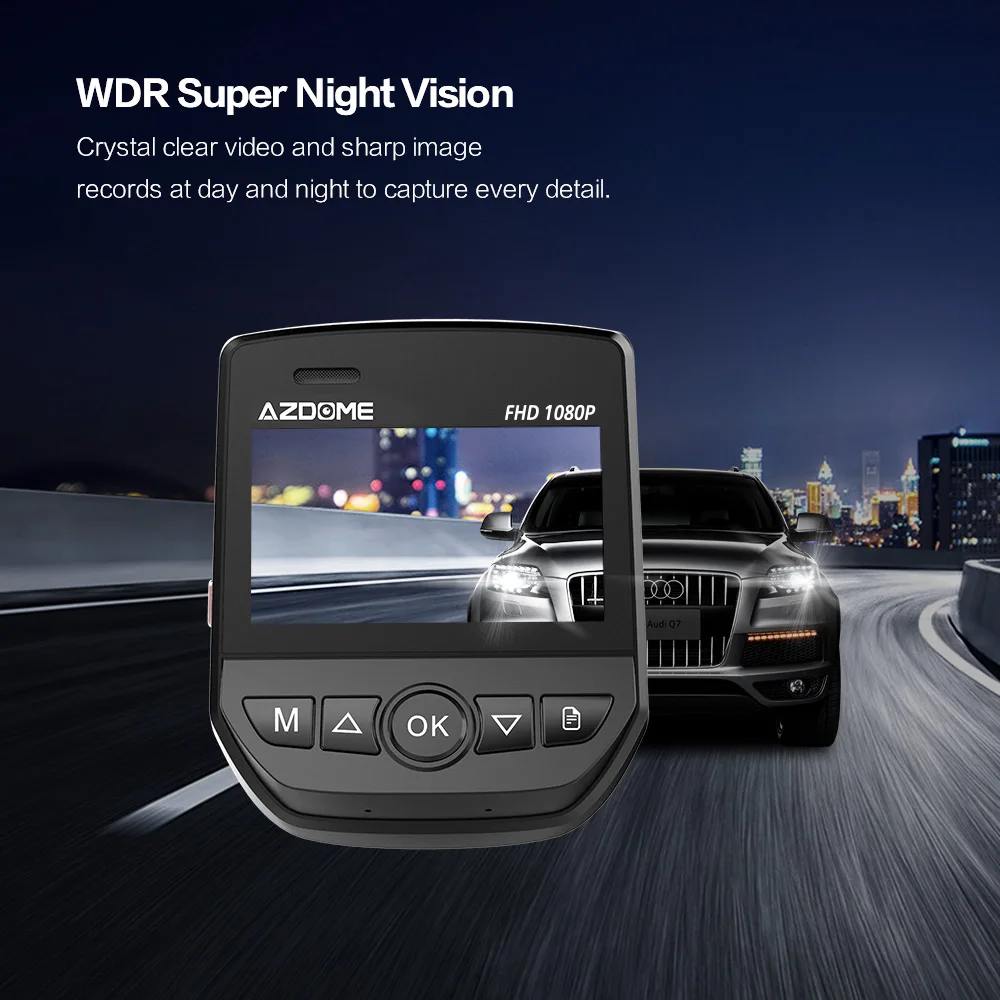 Автомобильный видеорегистратор AZDOME A305 WiFi приборная панель Full HD1080P автомобильная