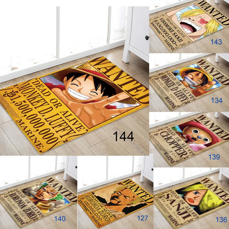 Аниме ONE PIECE Luffy Коврик для двери, коврик для кружки, плюшевый напольный ковер, коврик для комнаты, нескользящий коврик, Новинка