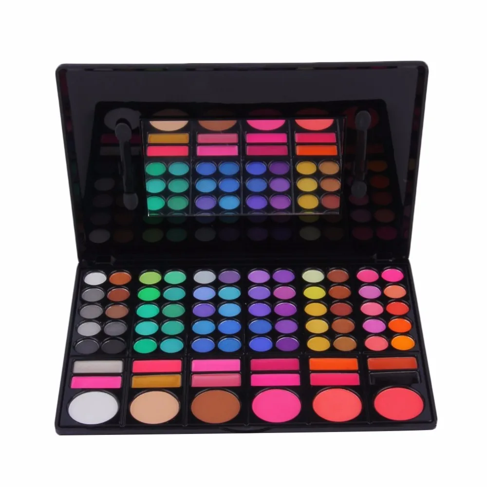 Pro 78 Цвет Перламутровые тени для век Eye Shadow Palette с Щеки Румяна Блеск губ длительный