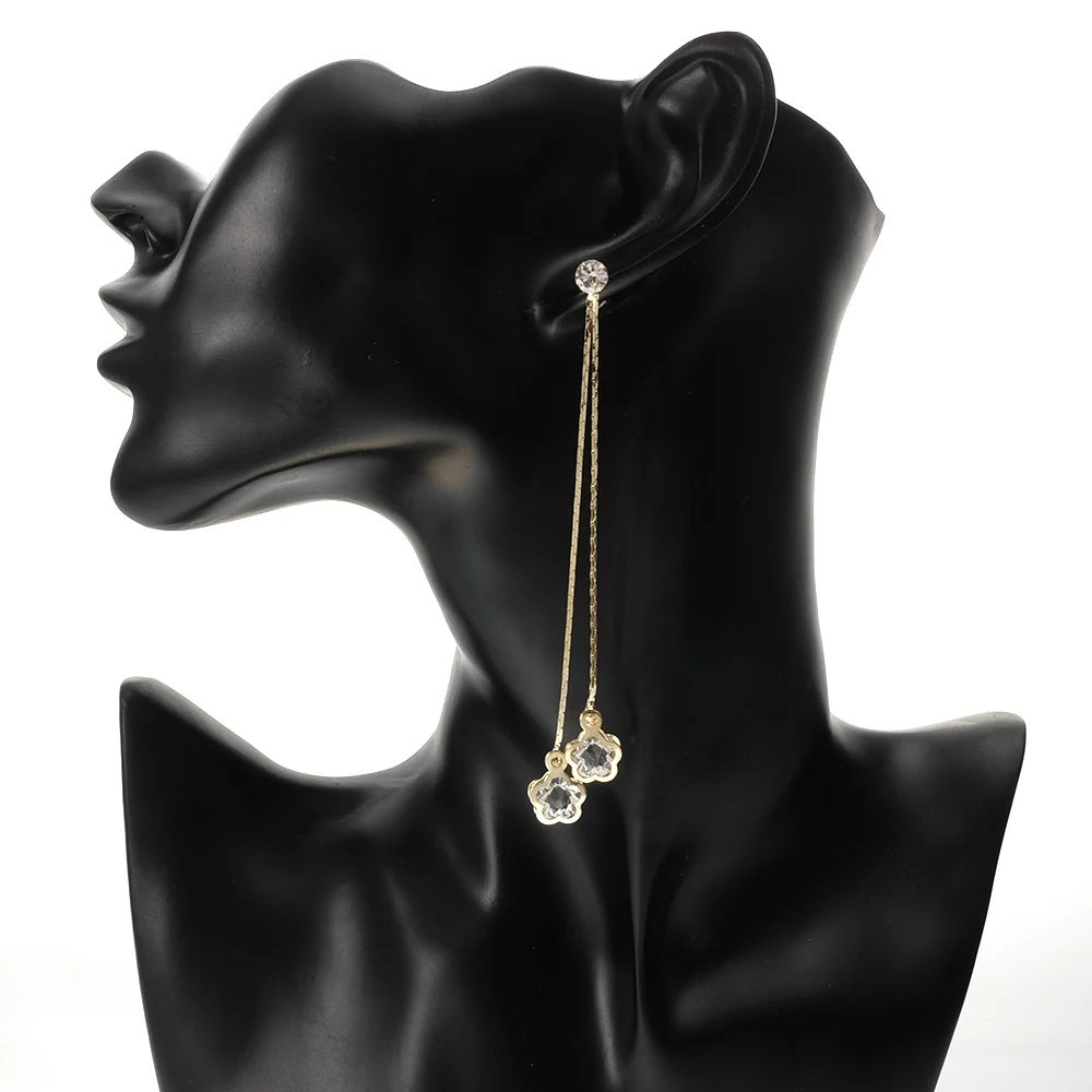 Сливы горный хрусталь серьги золото серебро Цвет Длинные мотаться кисточкой из