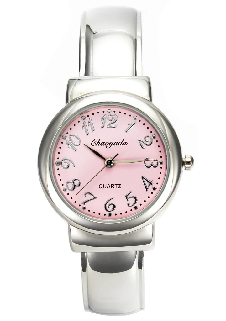 Для женщин модные простые металлический браслет Часы женские популярные Сталь