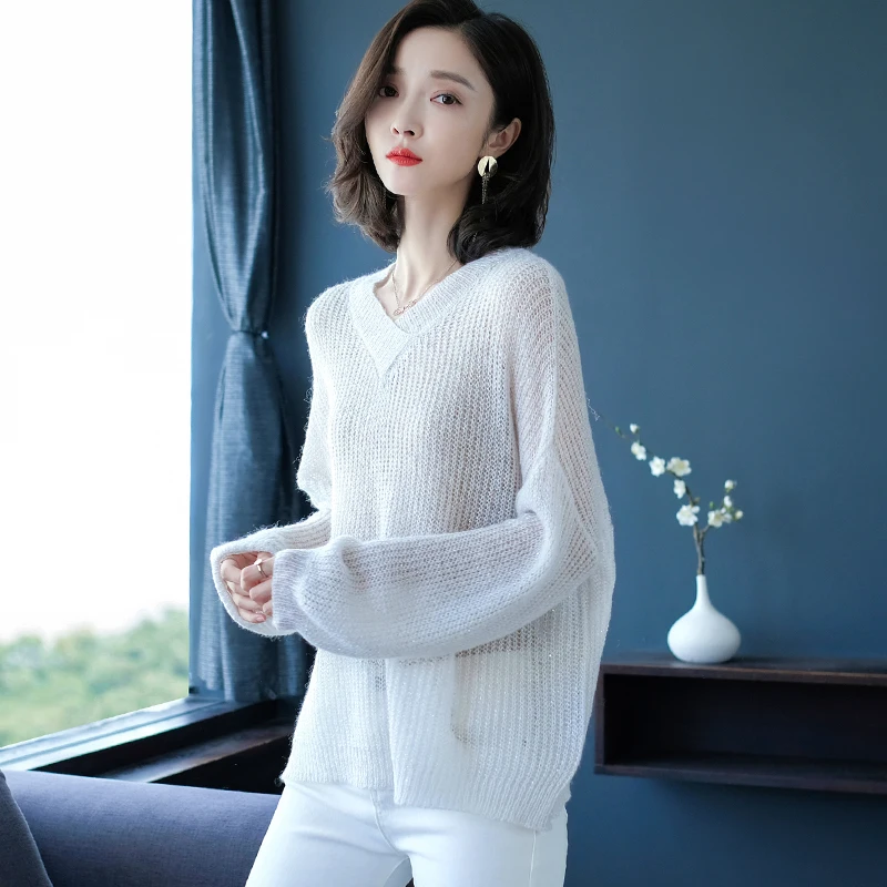 2019 Новый миди Повседневный осенне-зимний женский пуловер свитер оверсайз тонкий