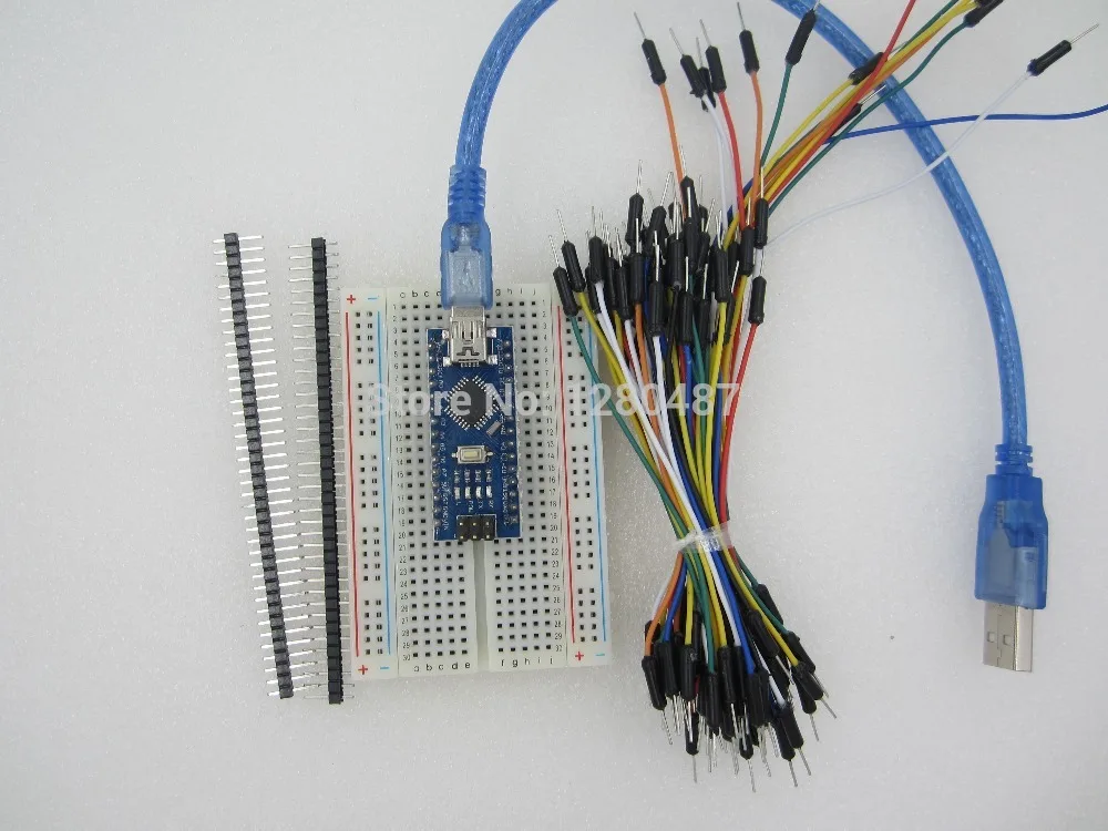 

HAILANGNIAO Nano 3.0 + USB cable + DuPont line + 400 holes Breadboard + breadboard cable+ Single row kit Hot sell