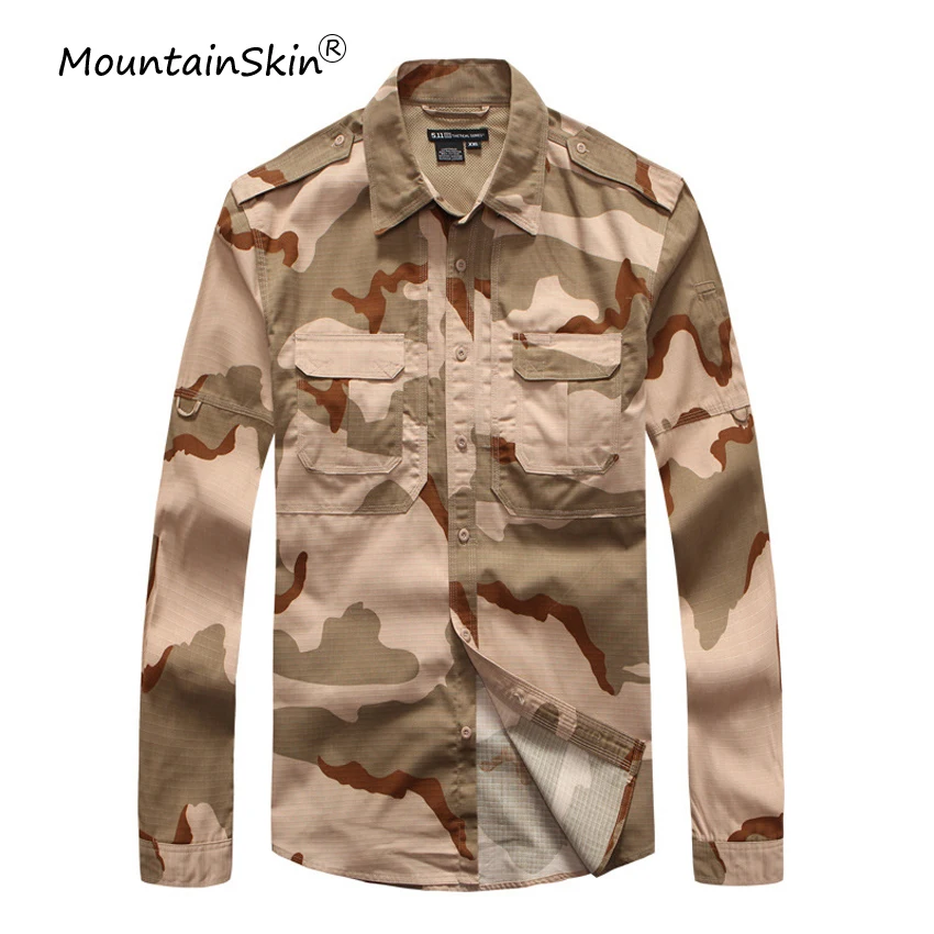 Мужская камуфляжная рубашка Mountainskin армейская тактическая хлопковая высокого