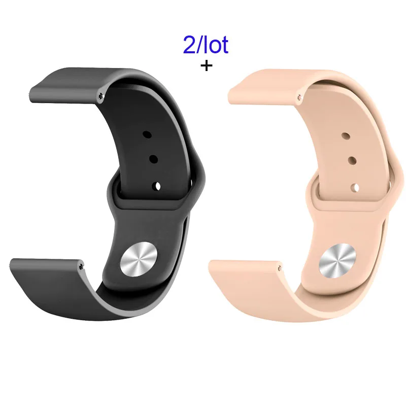 Black-Pink 22 мм силиконовый браслет ремешок для Xiaomi Amazfit GTR 47 мм Pace Stratos ремешок для samsung gear S3 Galaxy 46 мм ремешок для часов - Цвет: Black-Pink