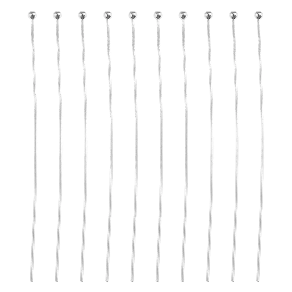 

10pcs 925 Sterling Sliver Ball Head Pins Findings for Jewelery Making 45mm