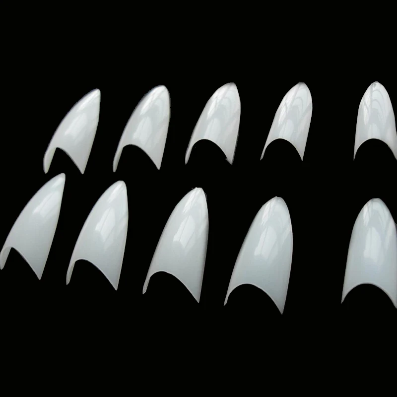 500 искусственные акриловые наклейки для ногтей белые Искусственные накладные