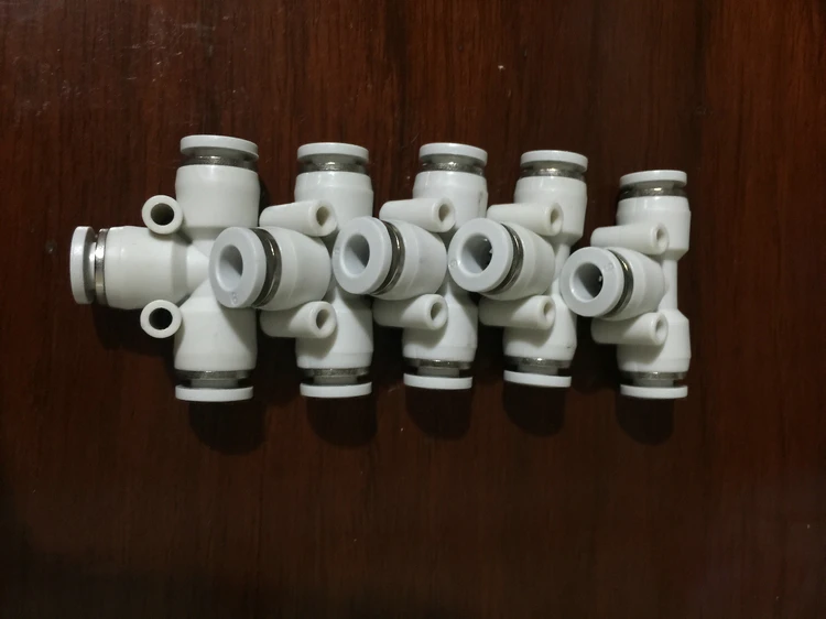 Пневматическое оборудование спайк белый черный т тройник PE4 PE6 PE8 PE10 PE12 PE14 PE16|pe16| |