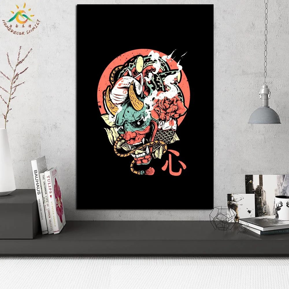 Рекомендуемая Настенная картина самурая на холсте рамка Свиток подвесной плакат