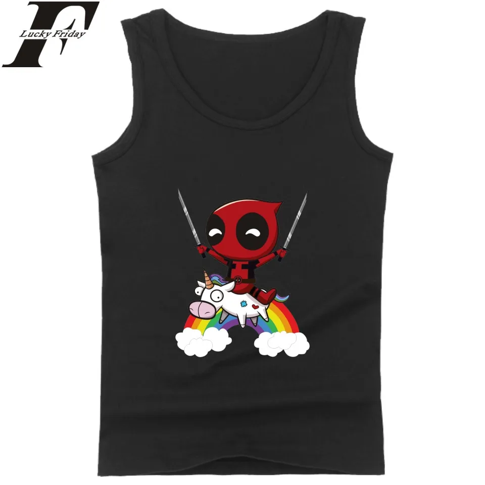 Забавная Летняя мужская верхняя одежда DEAD POOL UNICRON майки топы для бодибилдинга