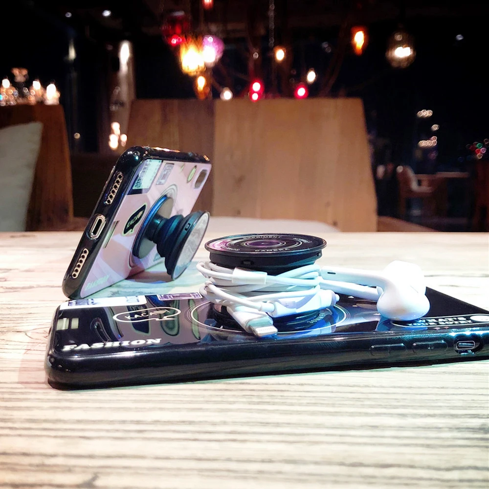 Винтаж Idear Камера чехол для iPhone XS MAX XR 6 6s 7 8 плюс крышка Роскошные Blu-Ray чехлы с