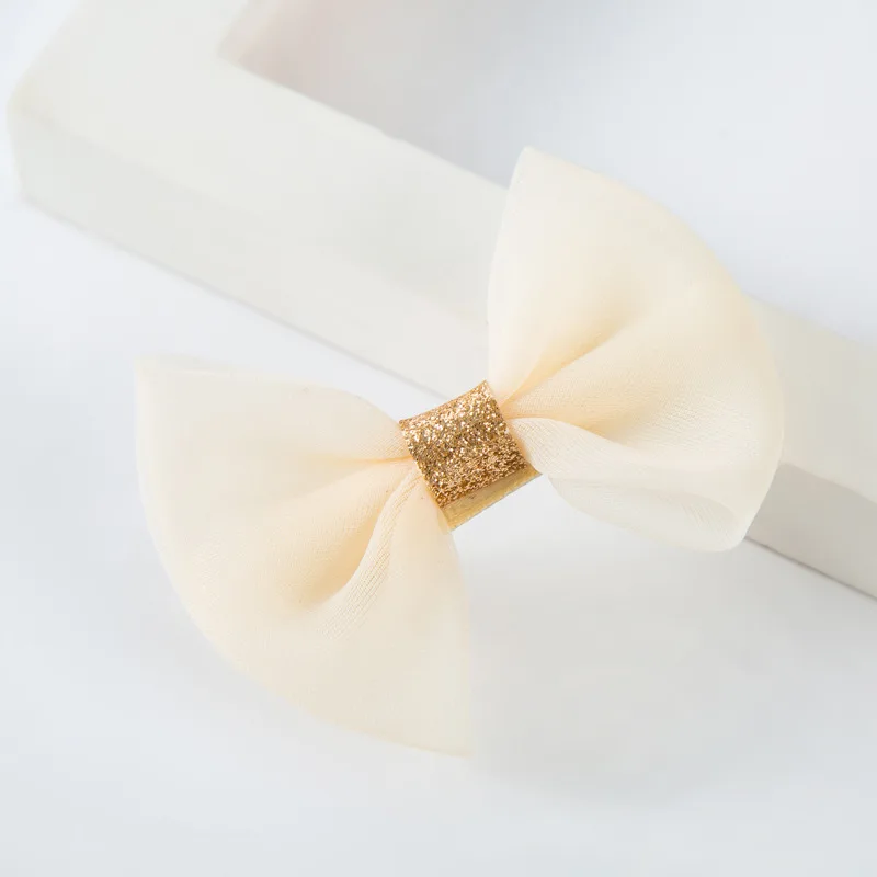 Модные милые корейские заколки для волос из органзы бутик 20 шт. однотонные