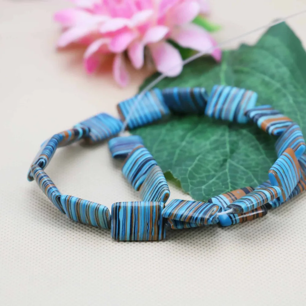 13х18 Лидер продаж цветы в синюю полоску квадратные индейки свободные бусы