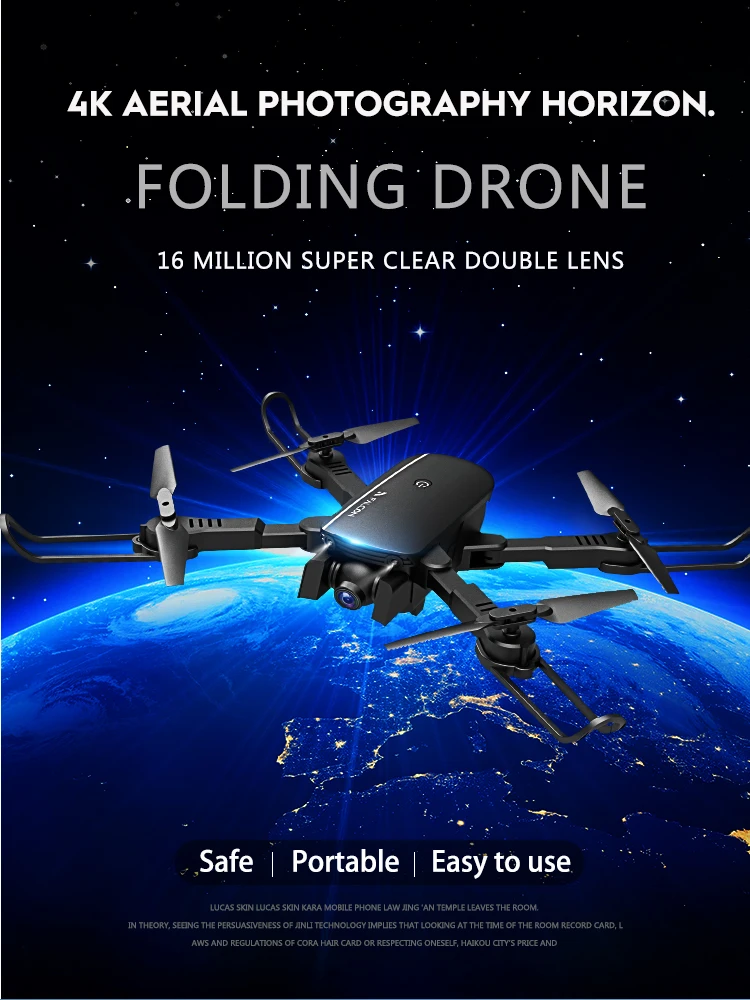 LAUMOX M66 RC Drone with 4K Camera Drone Wide Angle Optical Flow Positioning Gesture Photo Wifi FPV Foldable Quadcopter Vs E58