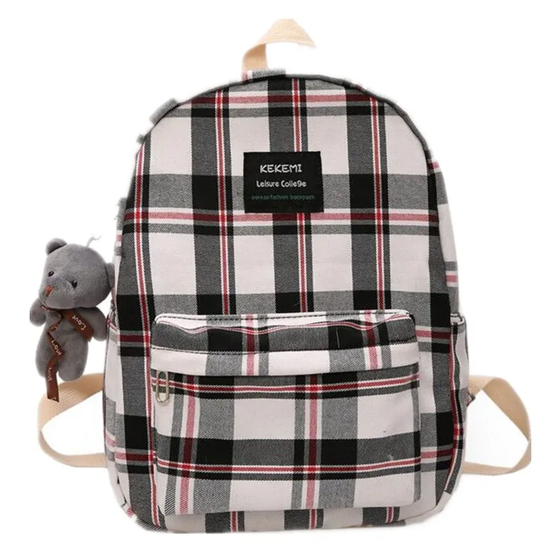 Рюкзак с узором в клетку для женщин-подростков школный рюкзак мальчиков девочек