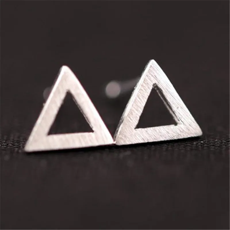 Простой стиль Стерлинговое Серебро Мини Милая треугольная подвеска женские