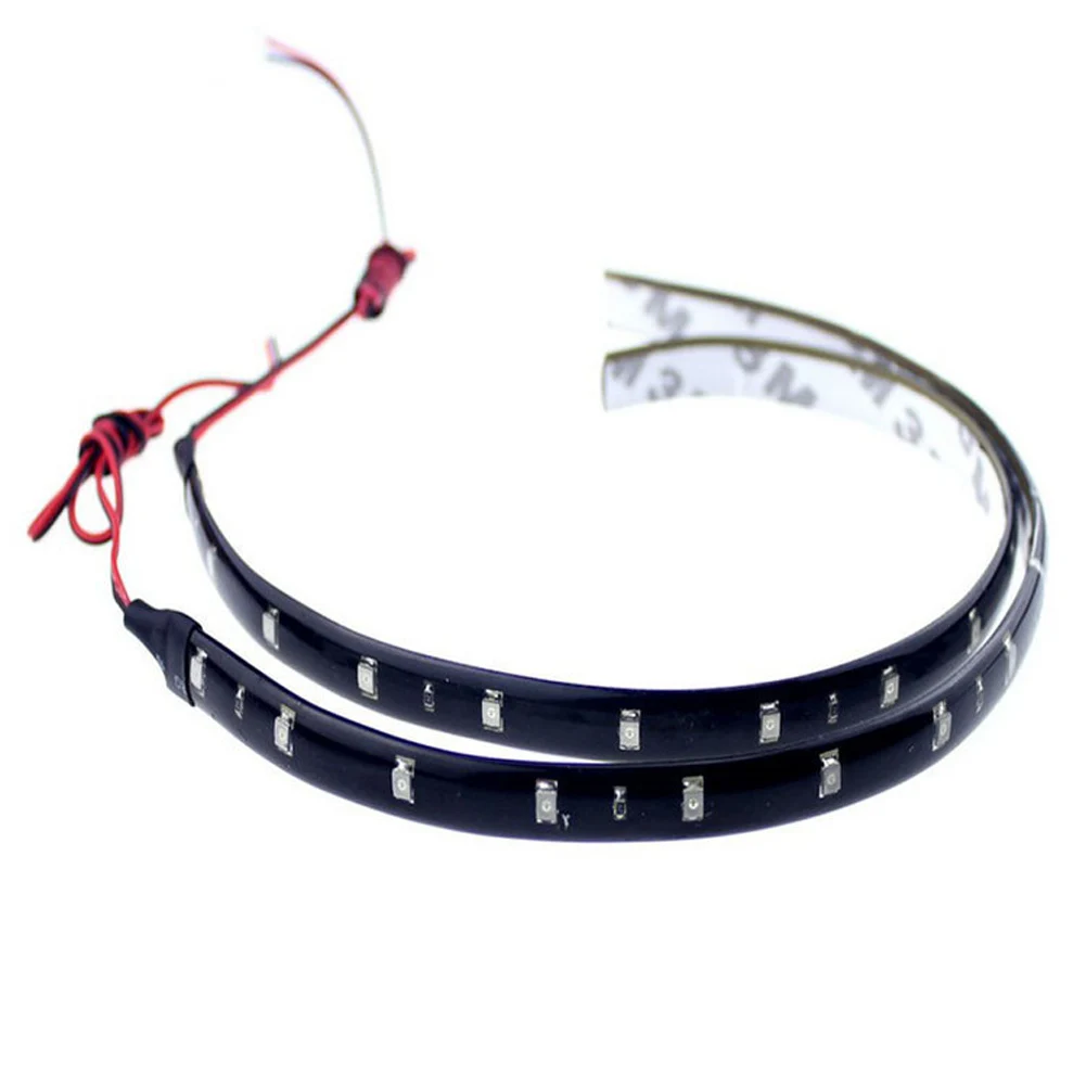 5 цветов Водонепроницаемый 4 шт 15LED 12V 30cm 3528 SMD авто Гибкая светодиодная подсветка Крытый Универсальный полоса для отделки интерьера свет