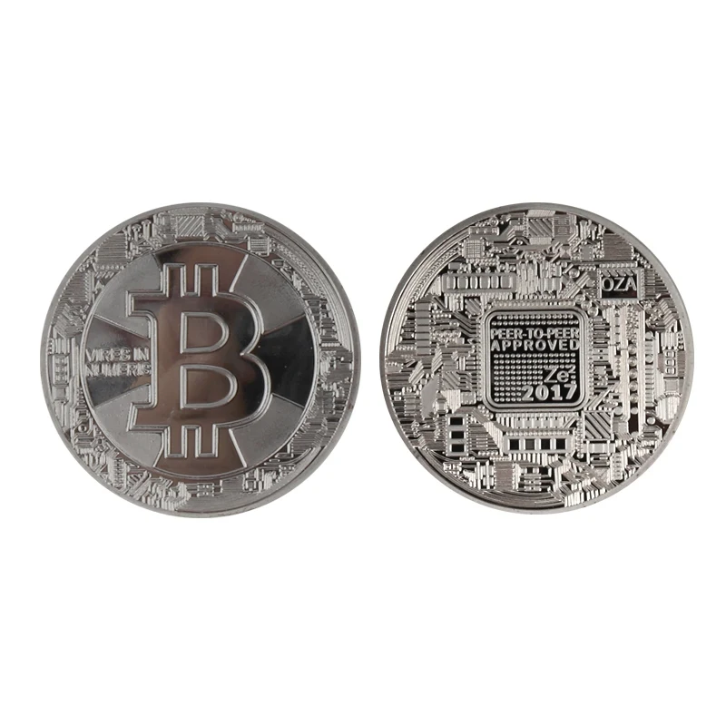 2017 s btc 1 шт Тайная вечеря масонский Титаник слиток бар монеты золото посеребренный щит Биткоин Майя Трамп Месси коллекция монет - Цвет: 2017 s btc