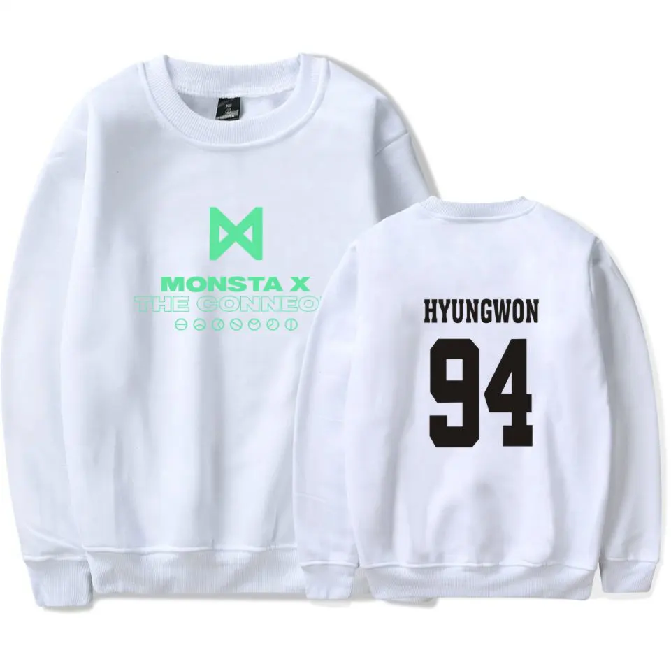 Новая мода K pop Корея MONSTA X идол группа Мода монолитные толстовки для женщин Fans