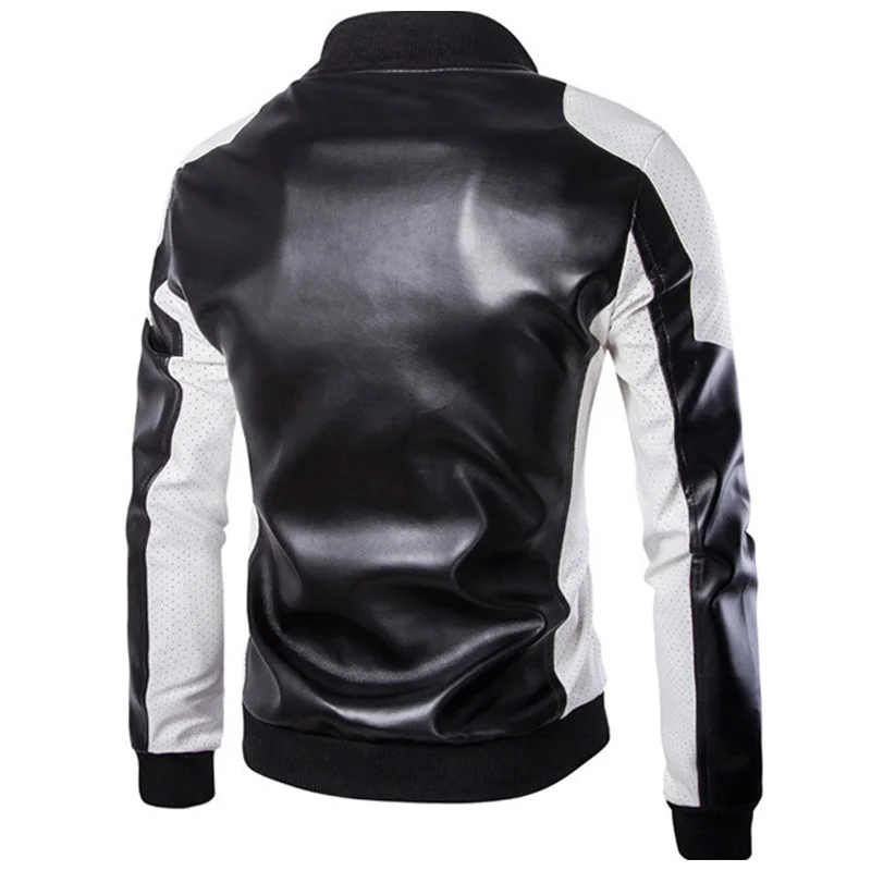 Новинка весна-осень 2019 мужские кожаные куртки с воротником-стойкой