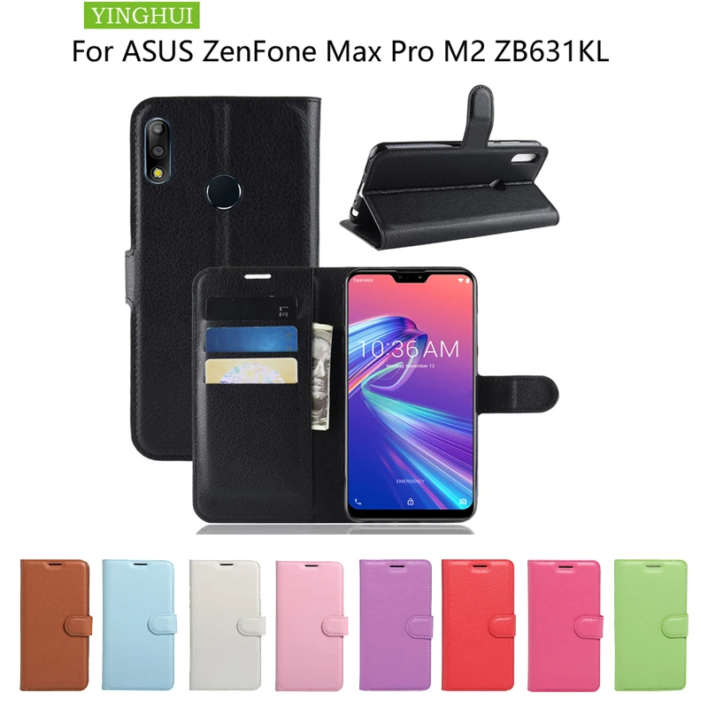 Защитный чехол для ASUS Zenfone Max Pro M2 ZB631KL чехлы бумажники с отделениями карт стильные